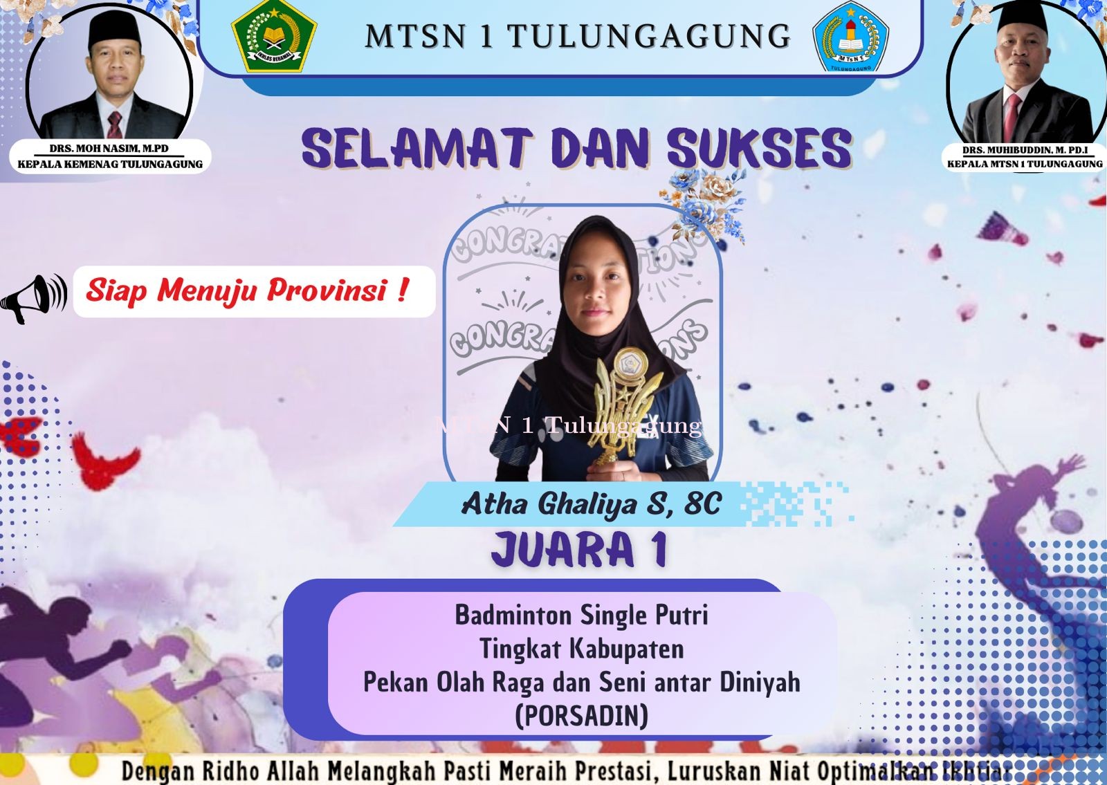 Lagi, Juara I Bulu Tangkis Putri di Laga Porsadin