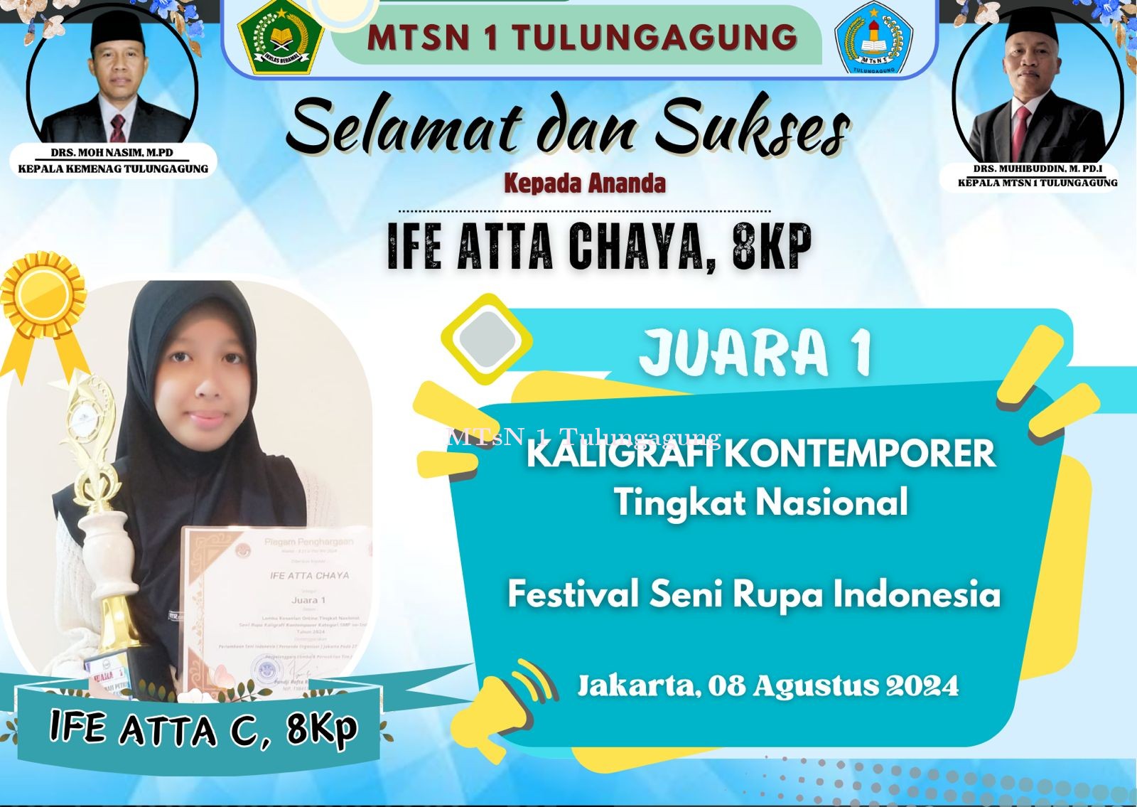 Juara I Kaligrafi Kontemporer Tingkat Nasional