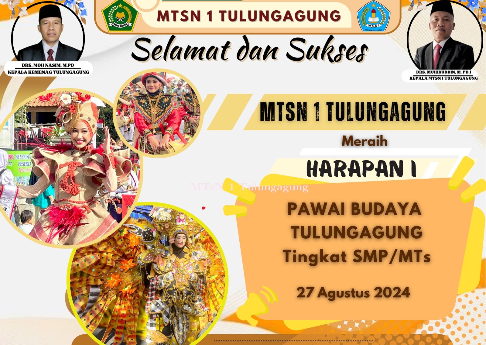 Matsaneta Juara Harapan I Pawai Budaya Tingkat SMP/MTs Kabupaten Tulungagung