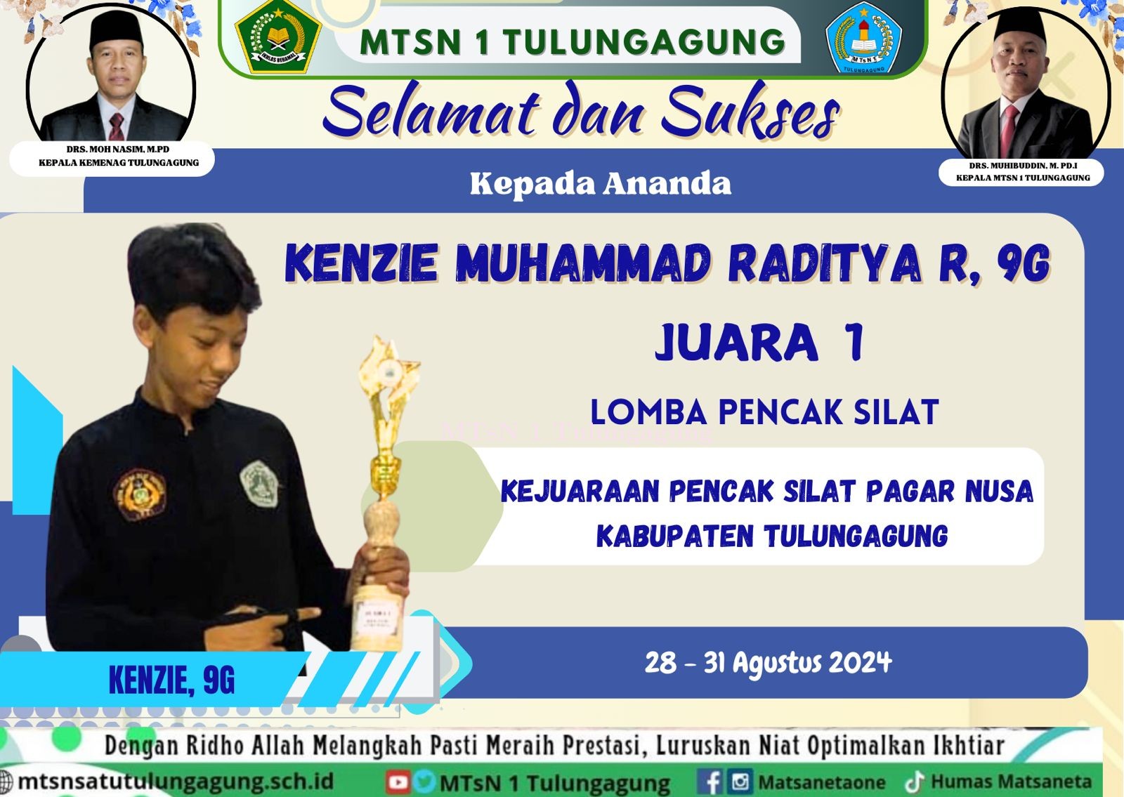 Keren! Siswa ini Raih Juara I Kejuaraan Pencak Silat