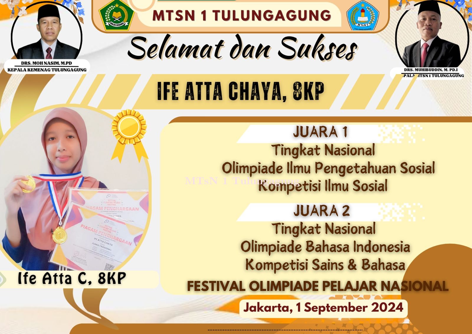 Lagi-lagi, Siswi ini Raih Juara I dan II Olimpiade IPS dan Bahasa