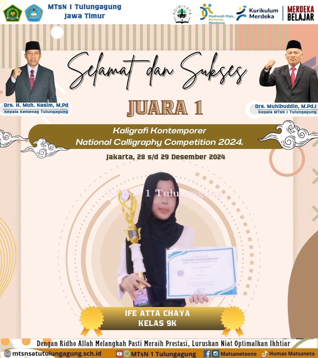 Juara I National Calligraphy Competition di Jakarta