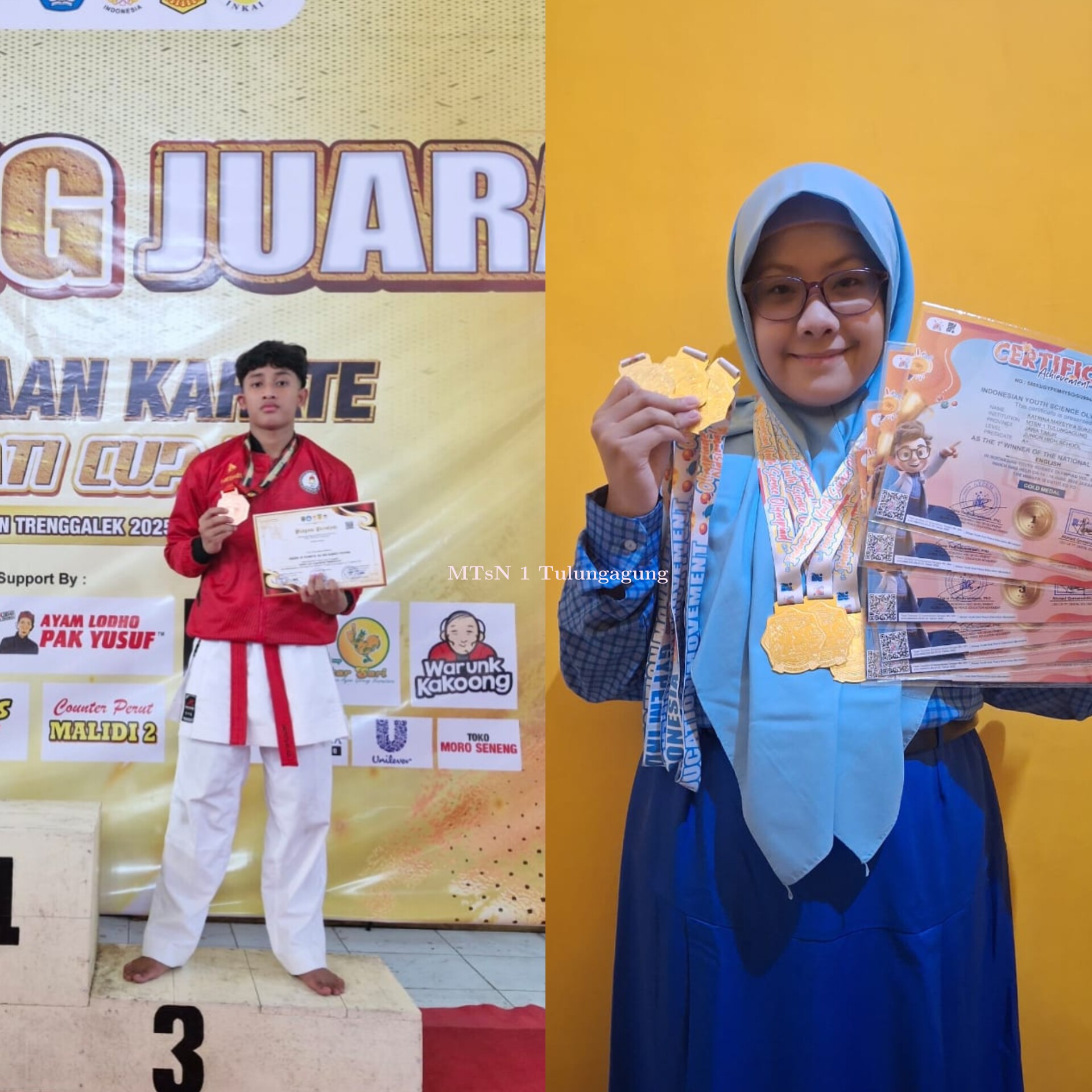 Raih Juara 3 Karate di Trenggalek, Sabet 5 Medali Emas Ajang Akademik