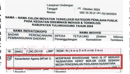 Satunya, Inovasi Siswa Matsaneta Terseleksi sebagai Inovator Kategori Penilaian Publik