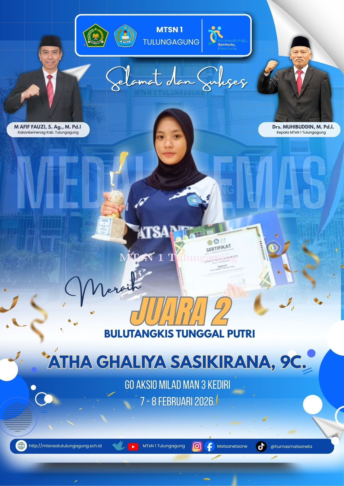 Juara II Bulutangkis Tunggal Putri